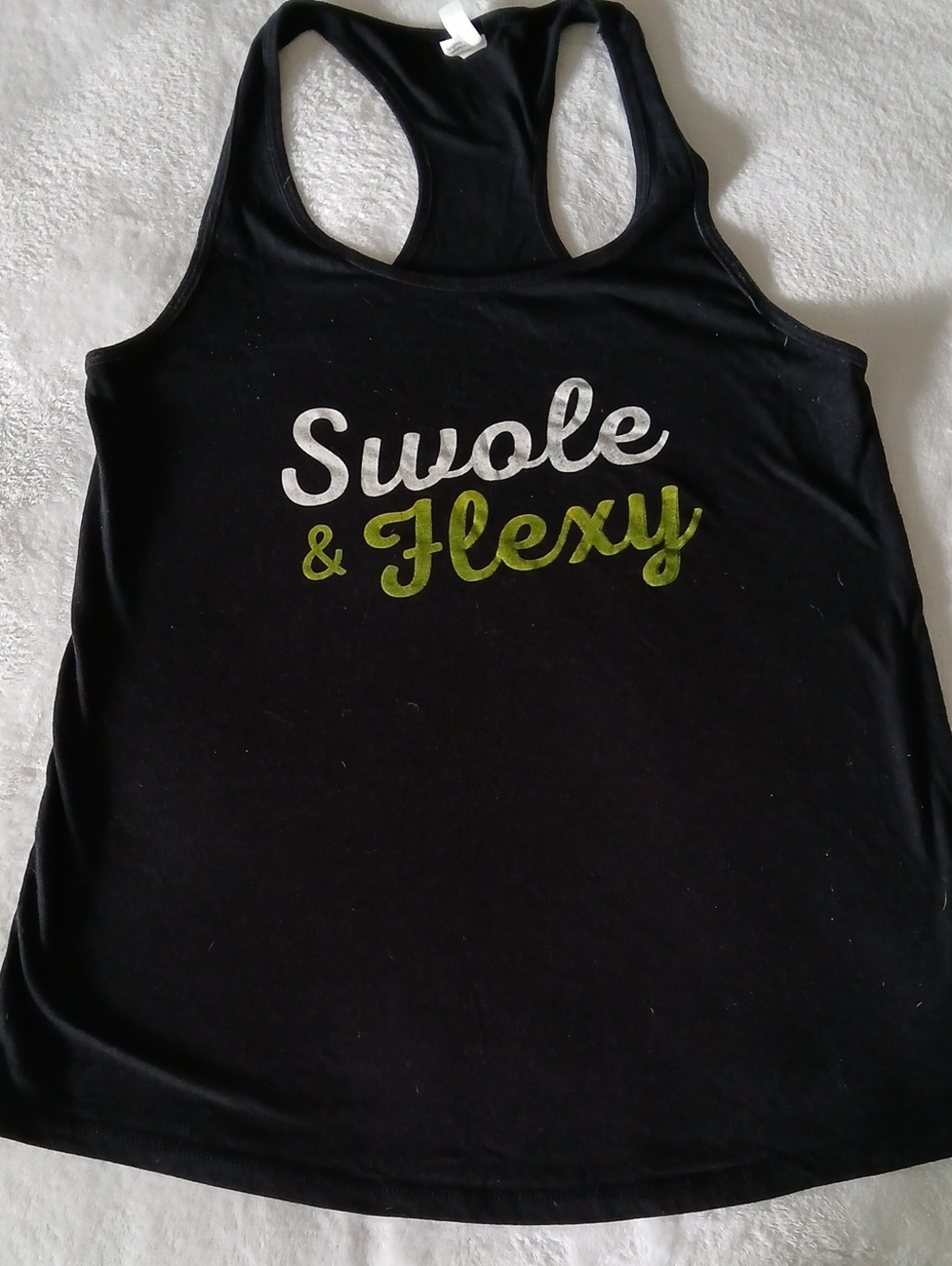 Next Level SWOLE & FLEXY Racerback Womens Athletic Tank Top - XL